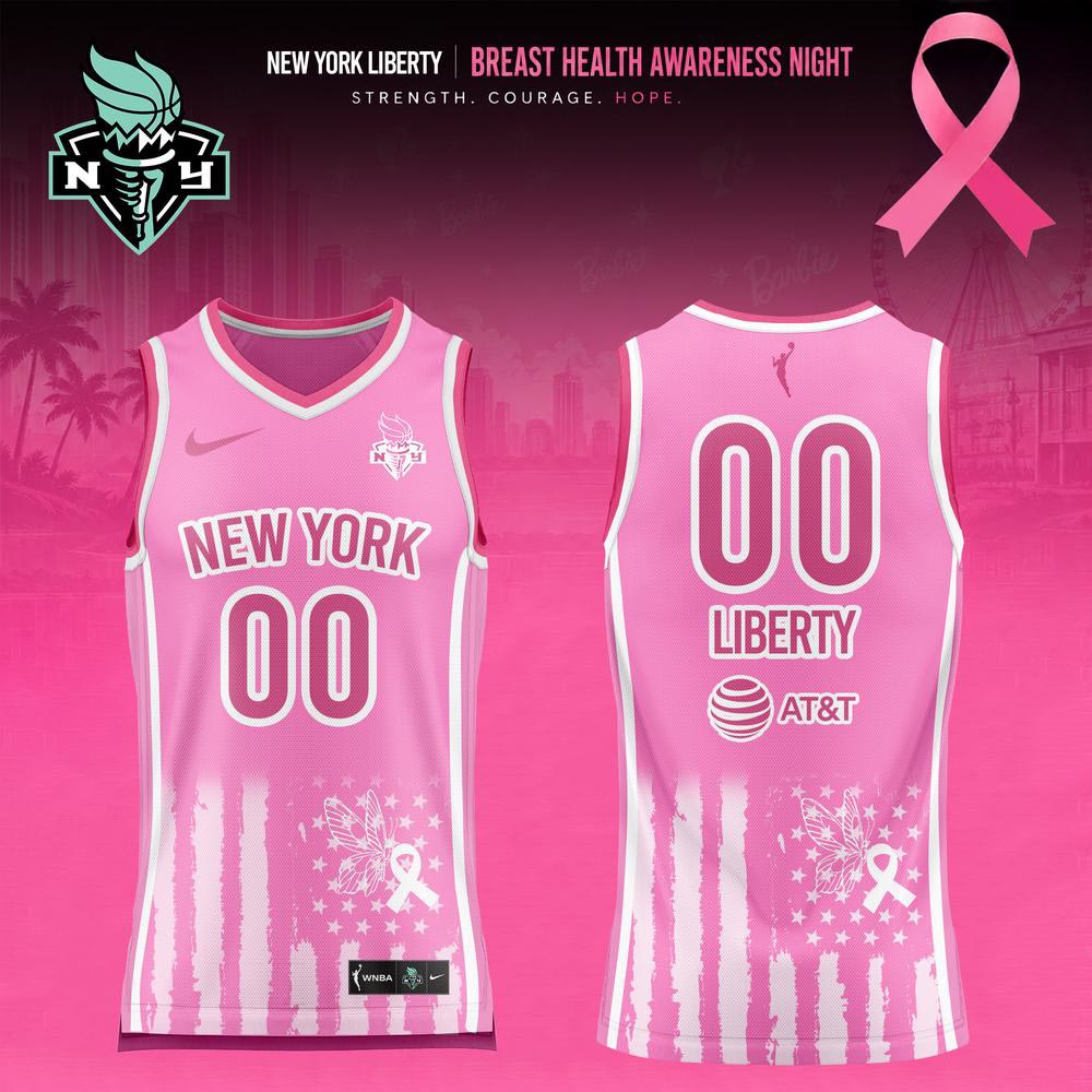 New York Liberty Breast Health Awareness Night 2026 Custom Basketball Jersey 1 - Unicasport New York Liberty Breast Health Awareness Night 2026 Custom Basketball Jersey