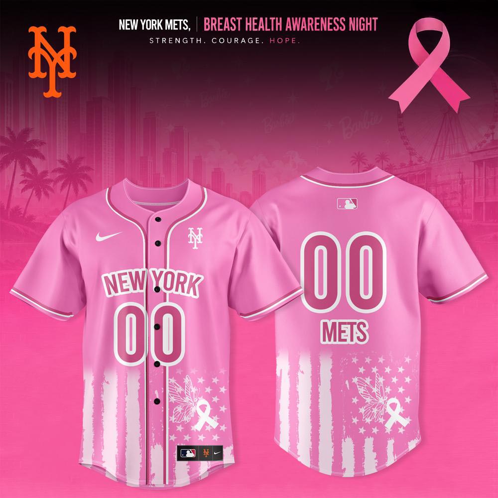 New York Mets Breast Health Awareness Night 2026 Pink Ribbon Baseball Jersey Personalized Fan Gift 1 - Unicasport New York Mets Breast Health Awareness Night 2026 Pink Ribbon Baseball Jersey Personalized Fan Gift
