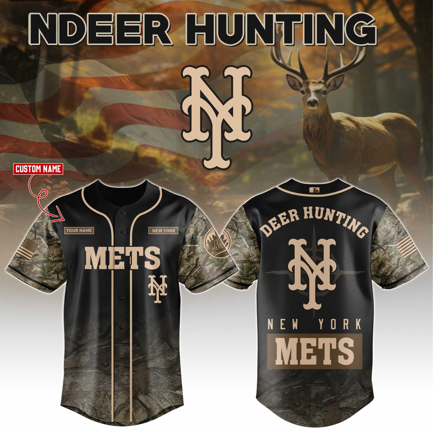 New York Mets Deer Hunting Limited Edition Baseball Jersey