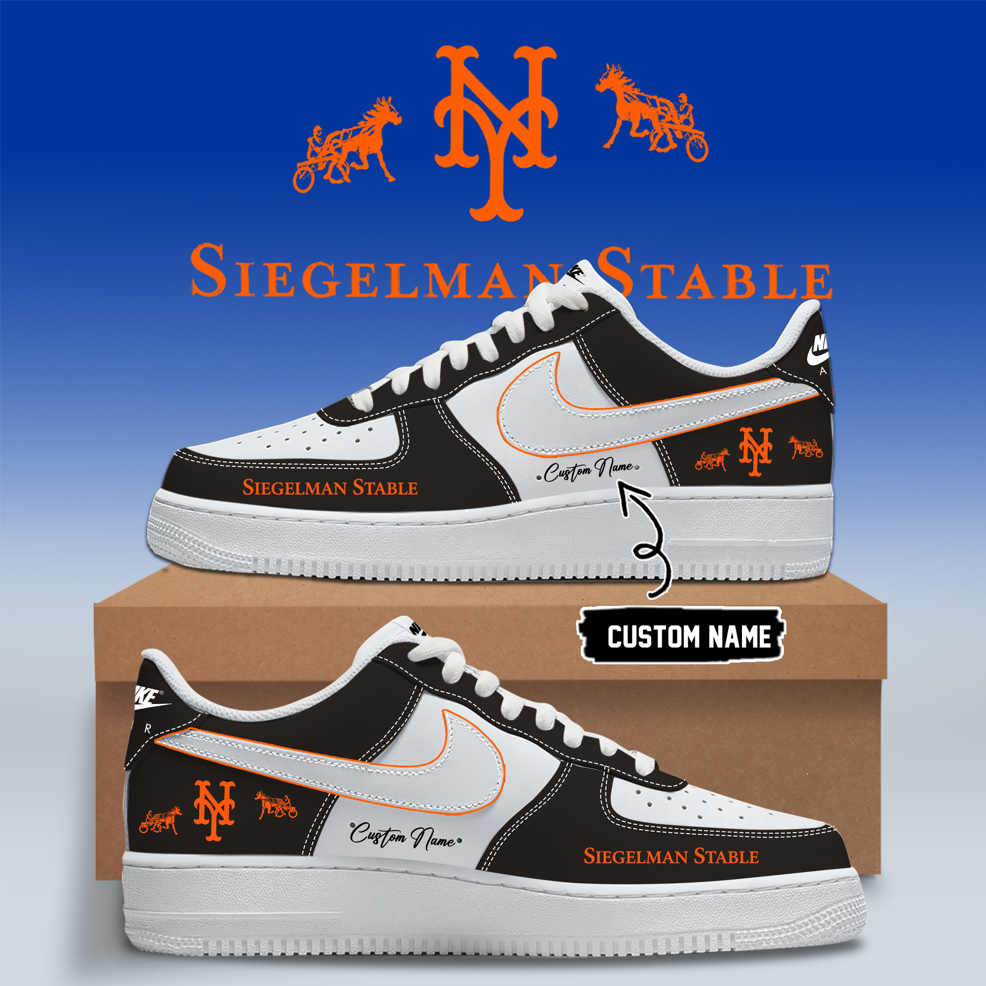 New York Mets Siegelman Stable 2026 Collection Limited Edition Air Force One Sneakers Classic Edition