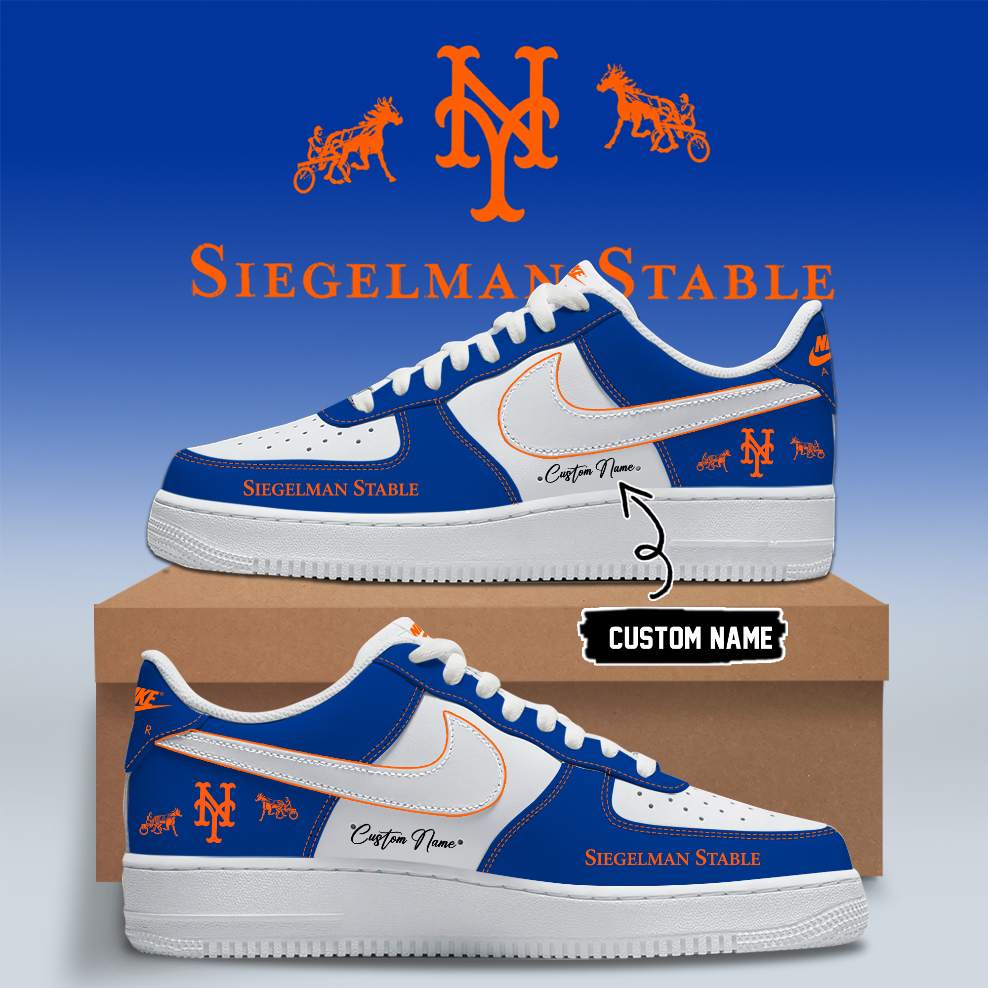 New York Mets Siegelman Stable 2026 Collection Limited Edition Air Force One Sneakers Signature Edition