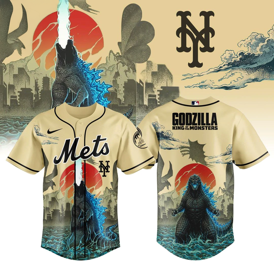 New York Mets x Godzilla King of The Monsters Baseball Jersey