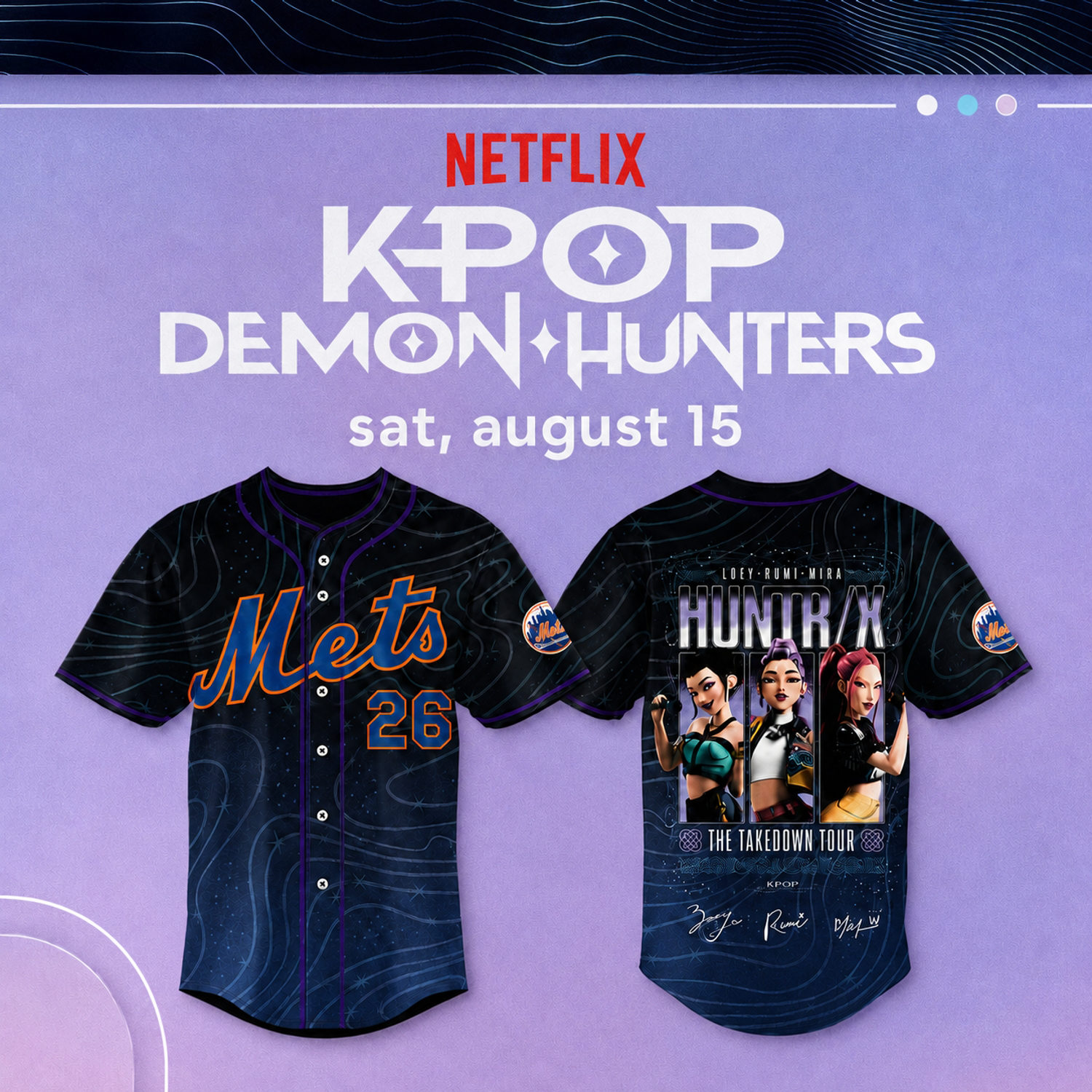 New York Mets x K Pop Demon Hunters The Takedown Tour 2026 Jersey