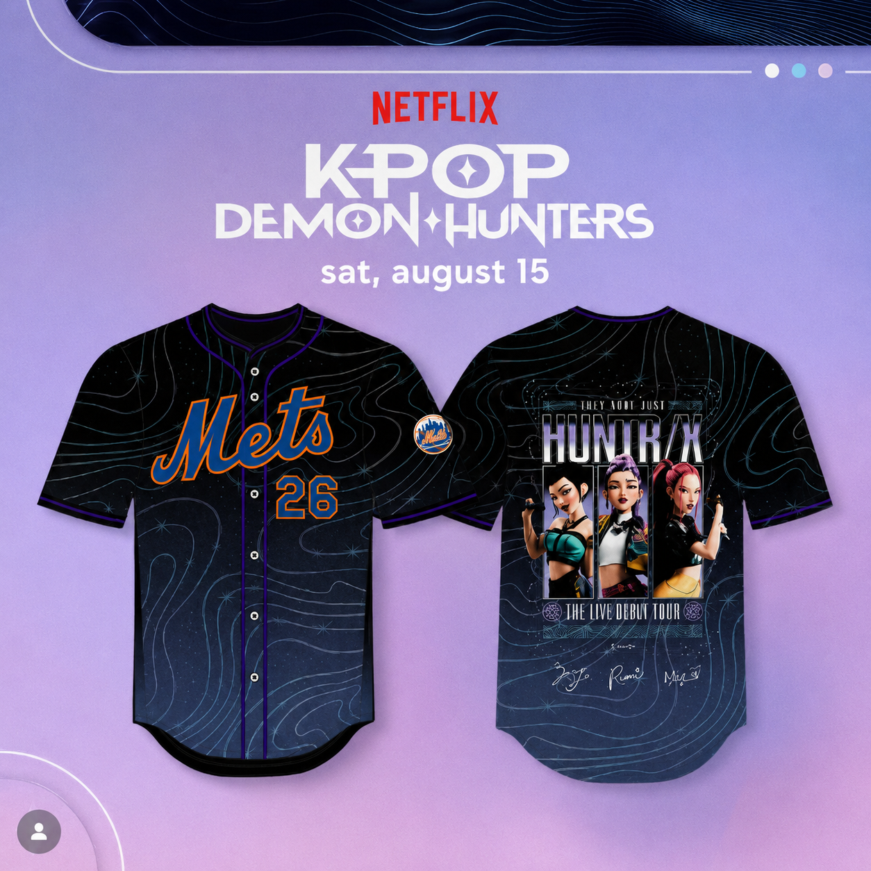 New York Mets x KPop Demon Hunters Limited Edition Baseball Jersey