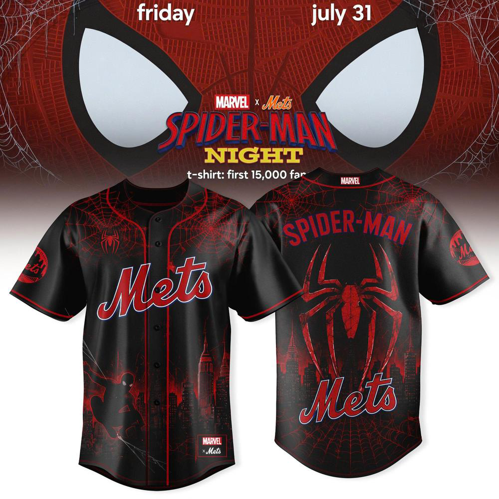 New York Mets x Marvel Spider Man Night Baseball Jersey Collection
