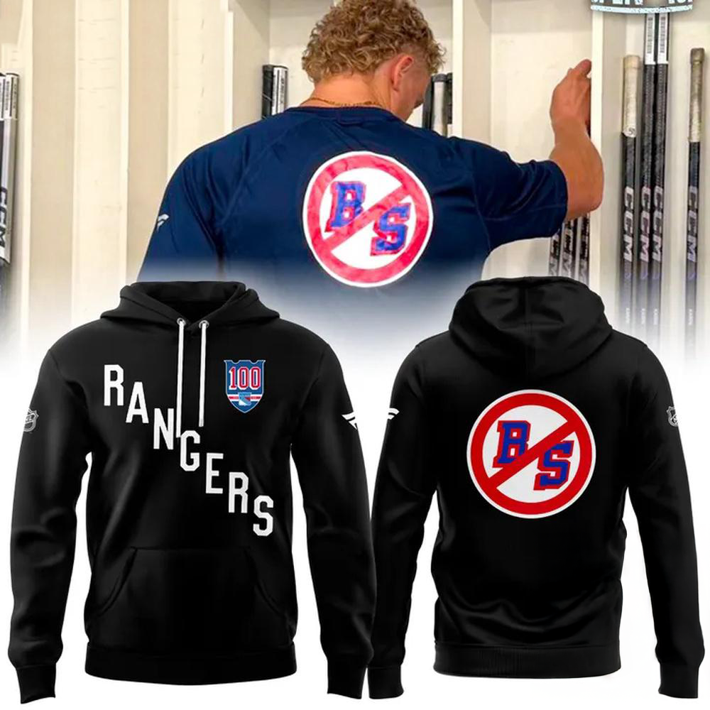 New York Rangers No BS 2025 Black Hoodie