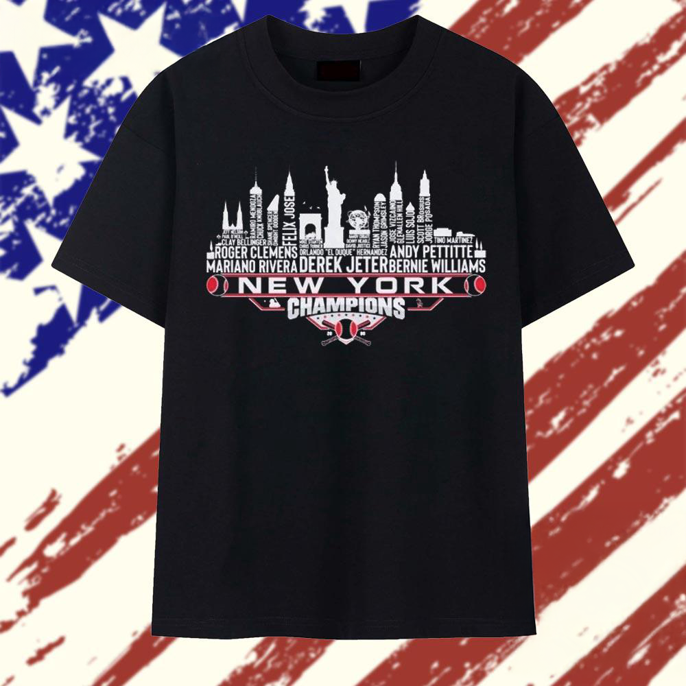 New York Yankees 2000 Champions Skyline Graphic T Shirt Gifts For Fans