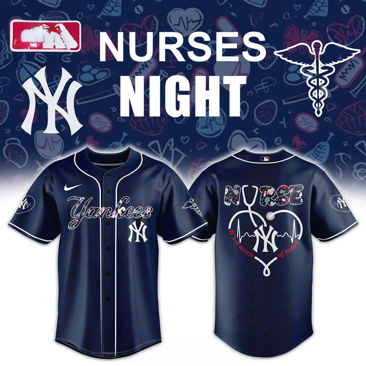 New York Yankees 2026 x Nurse Night Appreciation Baseball Jersey Memorial Tribute 1 - Unicasport New York Yankees 2026 x Nurse Night Appreciation Baseball Jersey Memorial Tribute