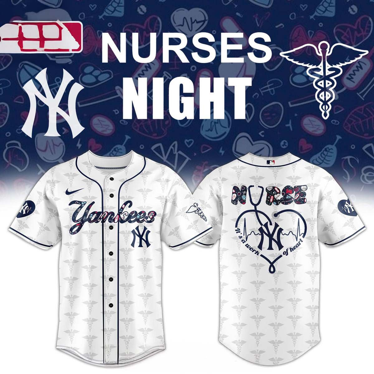 New York Yankees 2026 x Nurse Night Appreciation Baseball Jersey Remembrance 2 - Unicasport New York Yankees 2026 x Nurse Night Appreciation Baseball Jersey Remembrance