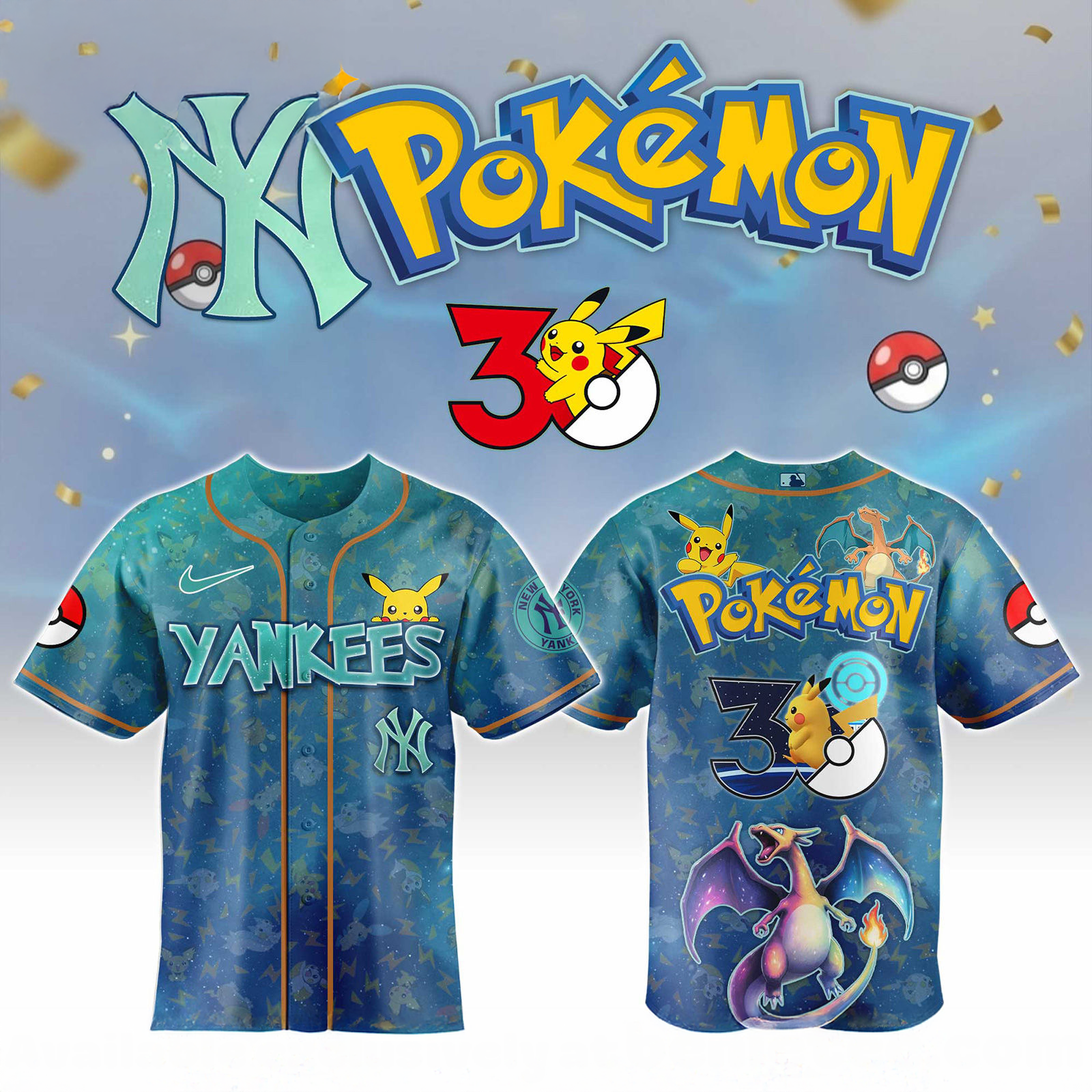 New York Yankees Pokemon Day Limited Baseball Jersey Fan Edition