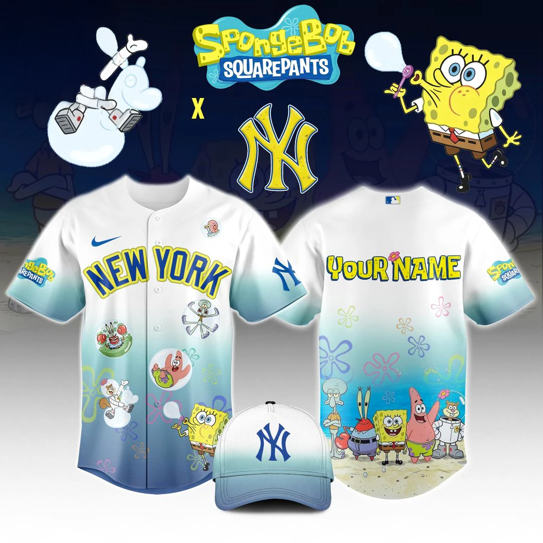 New York Yankees x SpongeBob SquarePants 2026 Custom Name Jersey