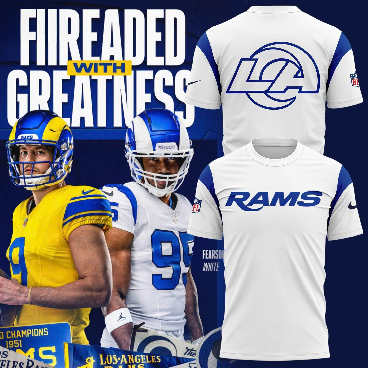 Nike Los Angeles Rams Fearsome White Football Graphic TShirt