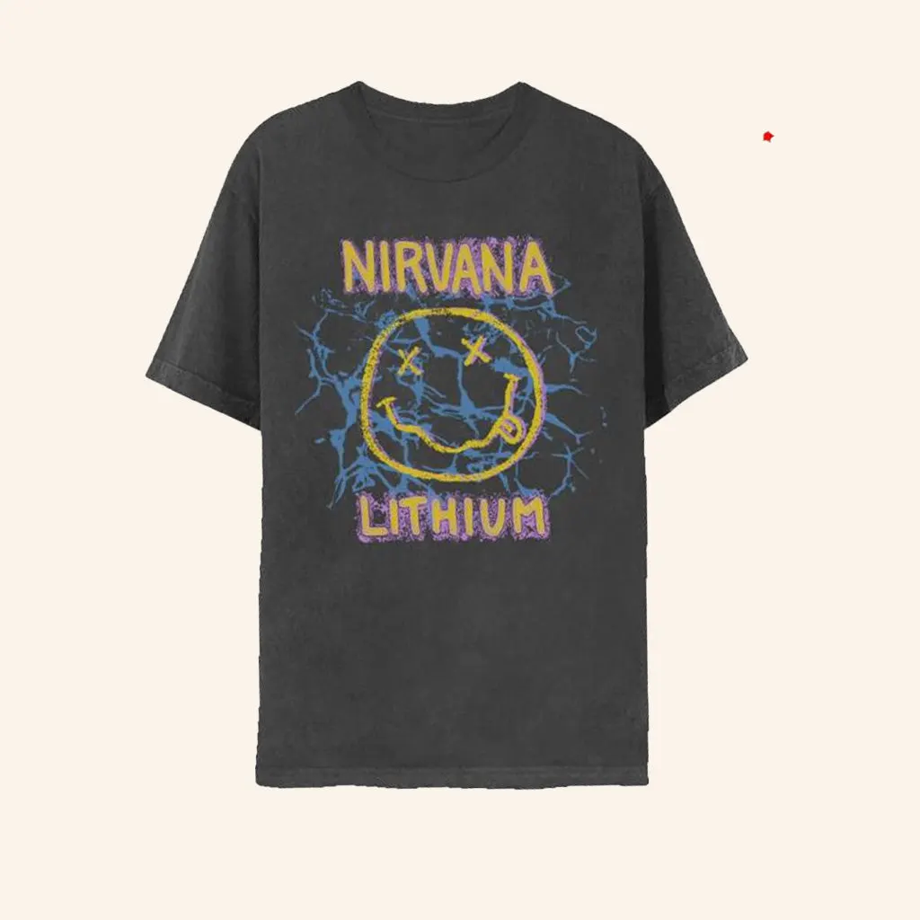 Nirvana Merch Lithium Smiley TShirt Gifts For Girlfriend