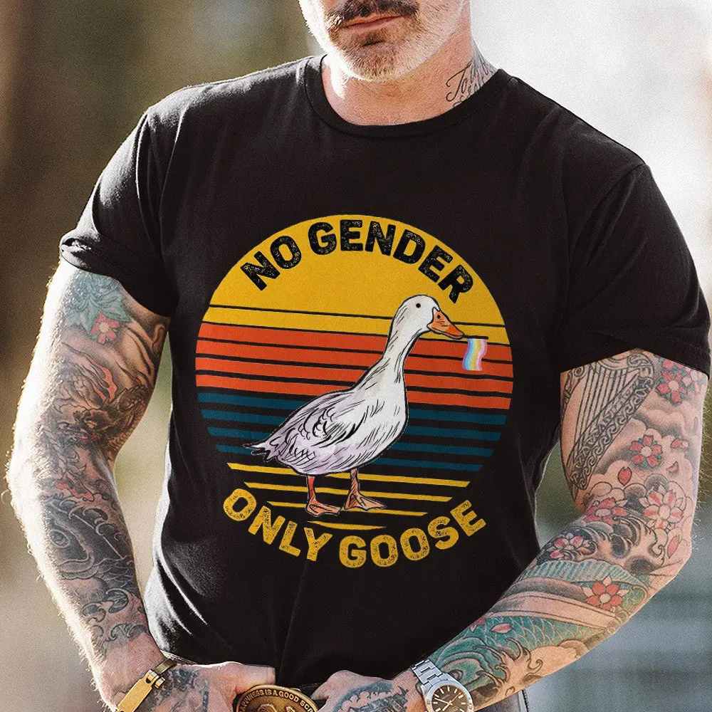 No Gender Only Goose Shirt Gender Neutral Pride Vintage TShirt Gifts For LGBT