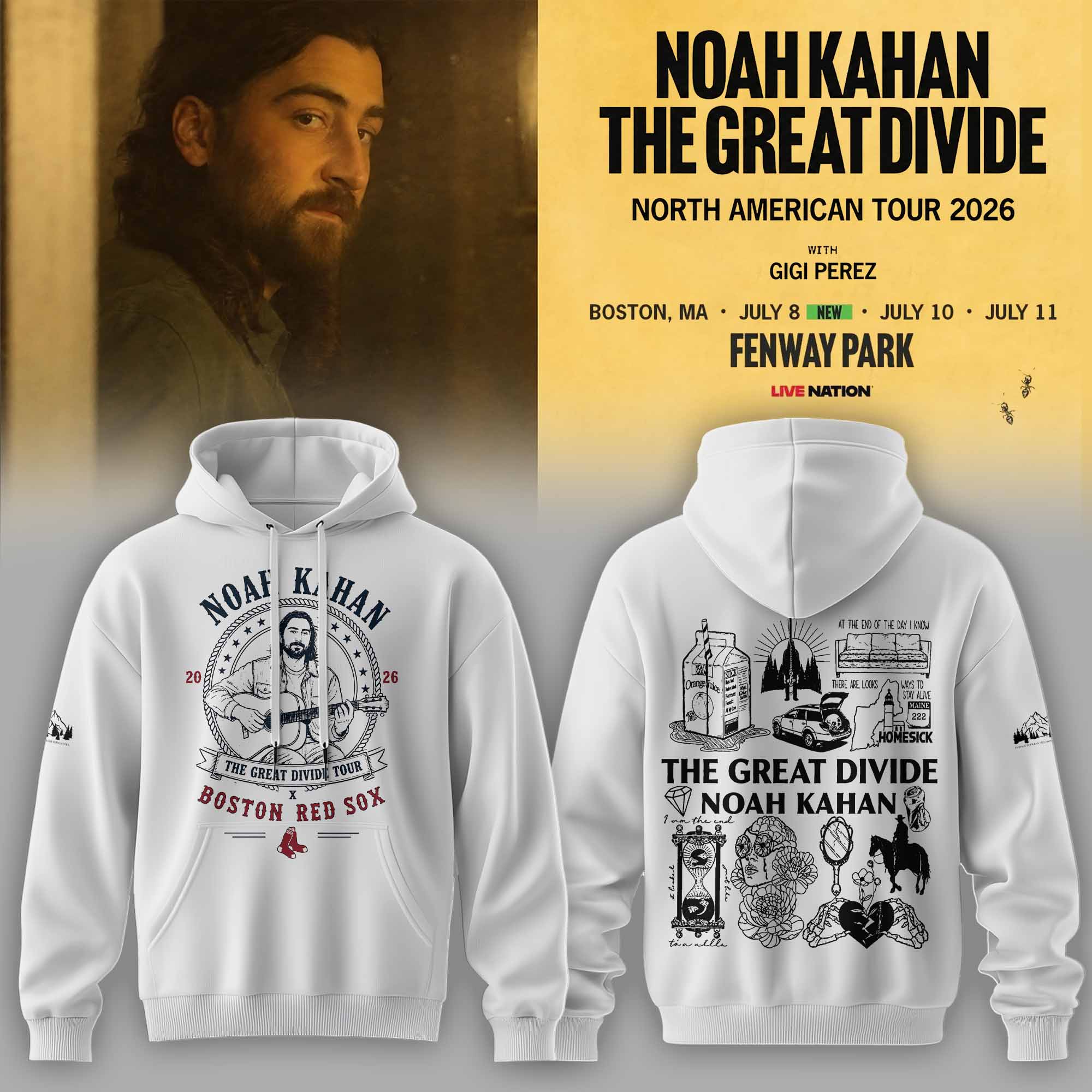 Noah Kahan The Great Divide Tour 2026 Collector Edition Hoodie