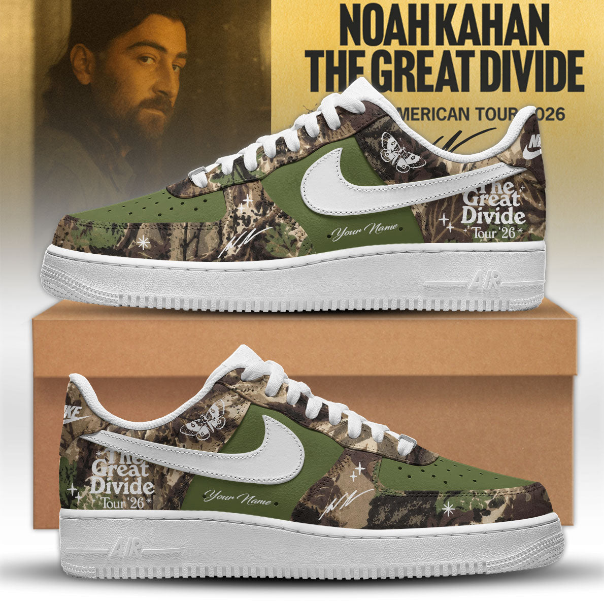 Noah Kahan The Great Divide Tour 2026 Custom Sneakers