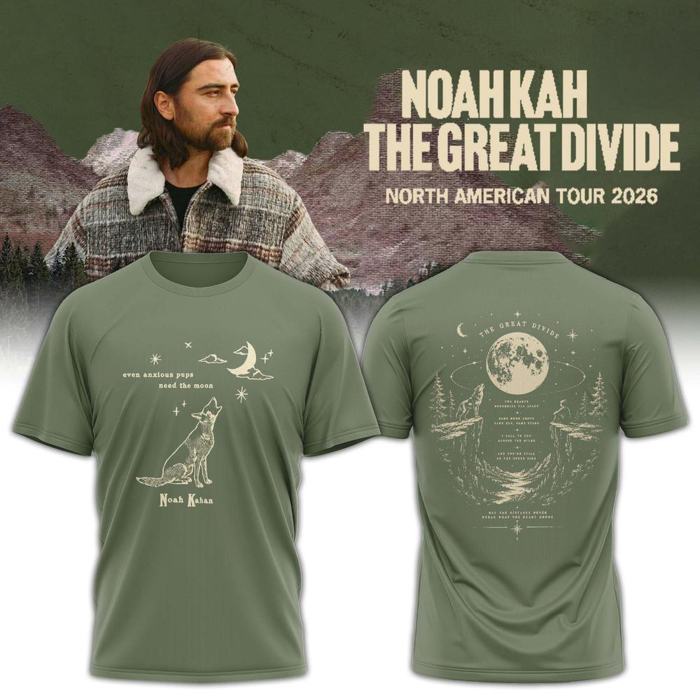 Noah Kahan The Great Divide Tour 2026 Official Graphic T Shirt
