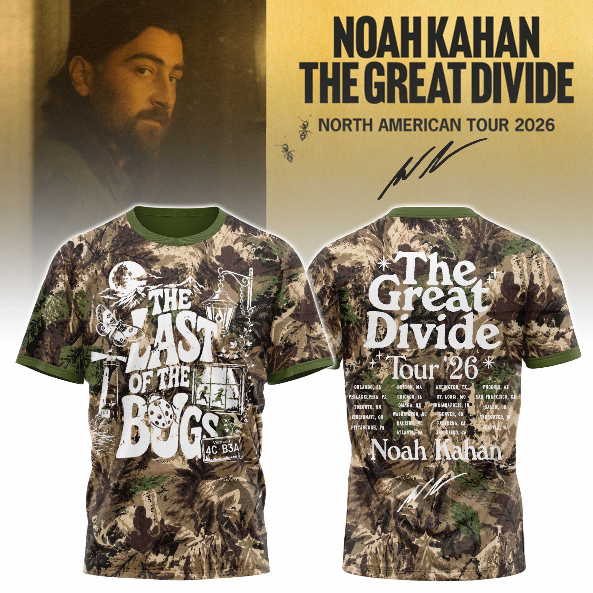 Noah Kahan The Great Divide Tour Concert Graphic TShirt