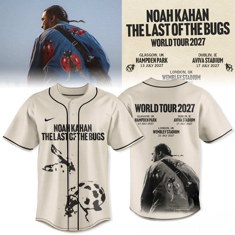Noah Kahan The Last Of The Bugs World Tour 2027 Baseball Jersey Indie Folk Music Concert Fan Apparel
