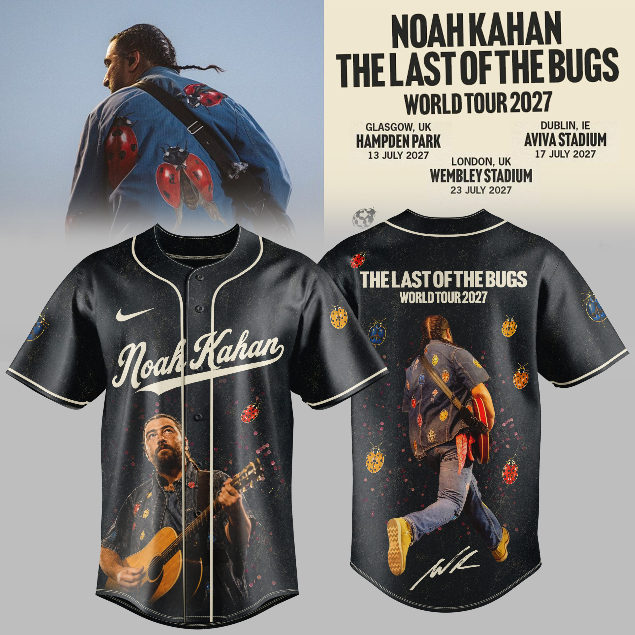 Noah Kahan The Last Of The Bugs World Tour 2027 Jersey Live Music Tour Fan Shirt 1 - Unicasport Noah Kahan The Last Of The Bugs World Tour 2027 Jersey Live Music Tour Fan Shirt
