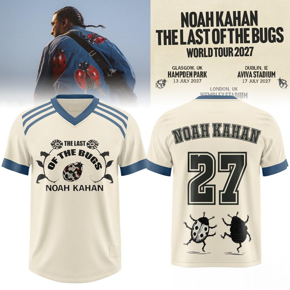 Noah Kahan The Last Of The Bugs World Tour 2027 Personalized Football Jersey Indie Folk Concert Fan Apparel 1 - Unicasport Noah Kahan The Last Of The Bugs World Tour 2027 Personalized Football Jersey Indie Folk Concert Fan Apparel