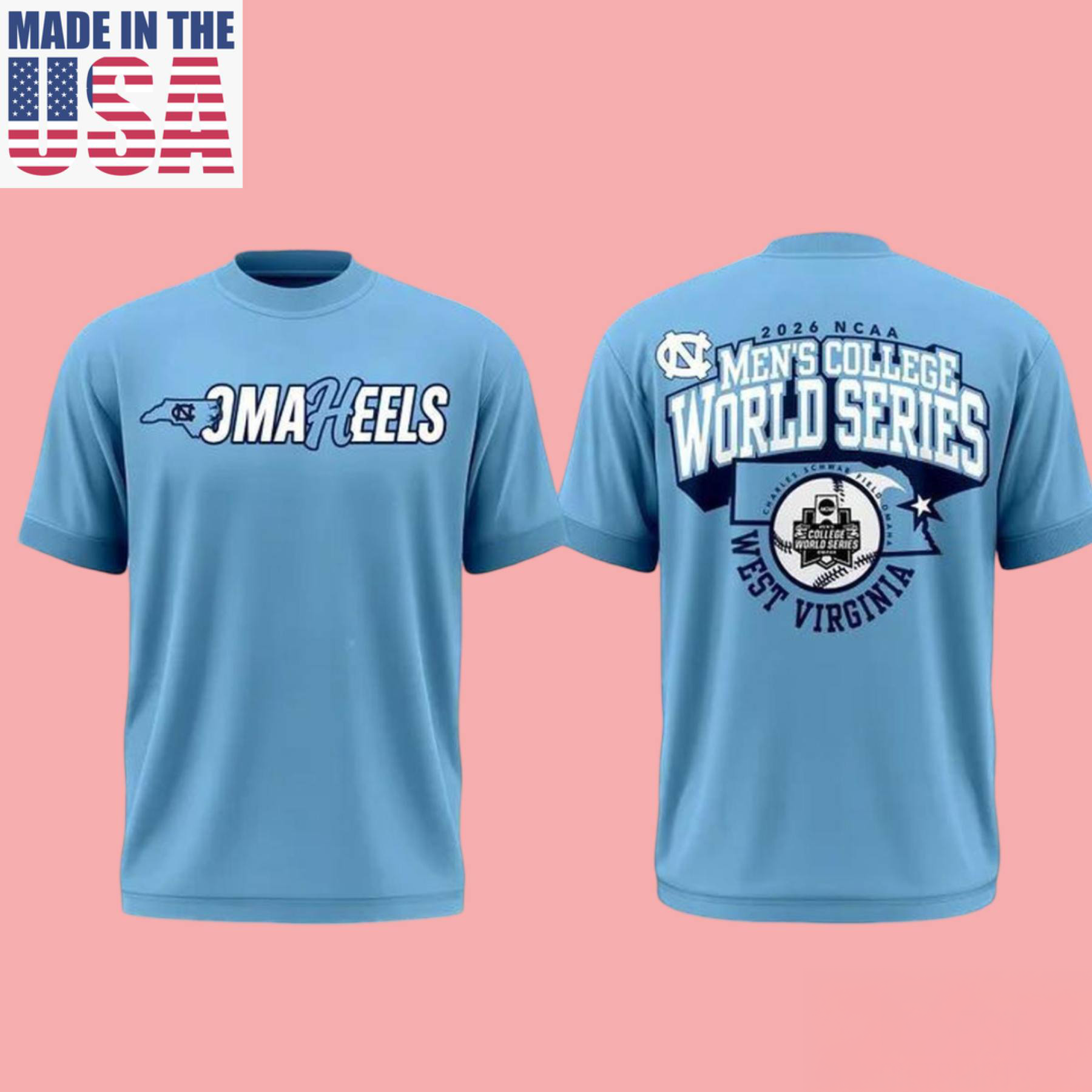 North Carolina Tar Heels College World Series Omaha Heels T Shirt
