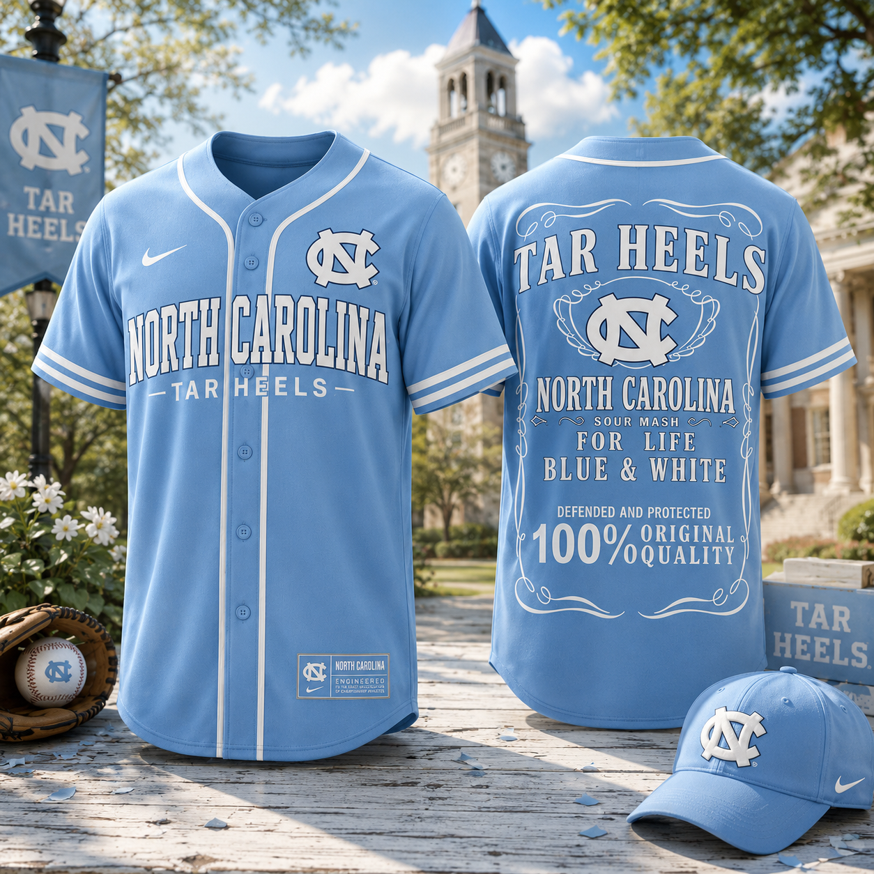 North Carolina Tar Heels NCAA 2026 Carolina Blue Baseball Jersey - Tar Heels For Life Original Quality Fan Gift