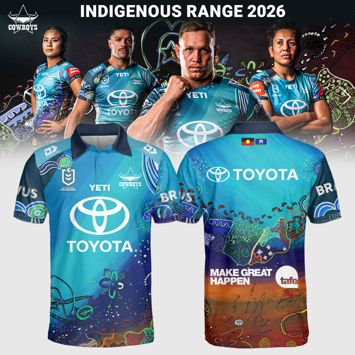 North Queensland Cowboys 2026 Indigenous Limited Edition Polo Shirt