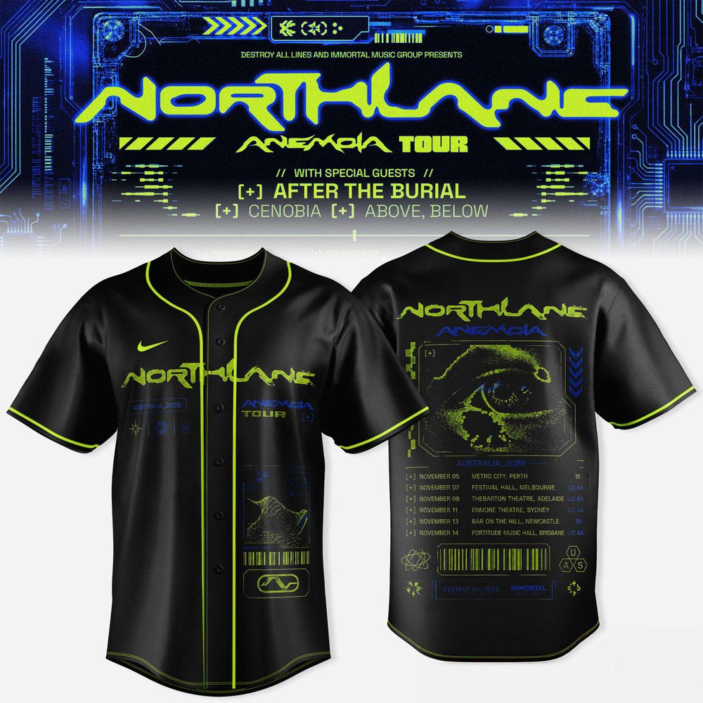 Northlane The Anemoia Tour 2026 Exclusive Baseball Jersey Metalcore Music Concert Tour Fan Apparel 2 - Unicasport Northlane The Anemoia Tour 2026 Exclusive Baseball Jersey Metalcore Music Concert Tour Fan Apparel