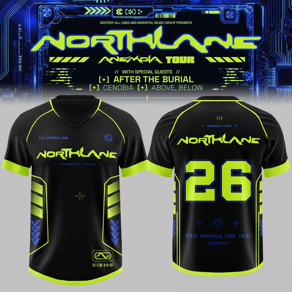 Northlane The Anemoia Tour 2026 Exclusive Football Jersey Metalcore Band Music Fan Sports Style Apparel 1 - Unicasport Northlane The Anemoia Tour 2026 Exclusive Football Jersey Metalcore Band Music Fan Sports Style Apparel