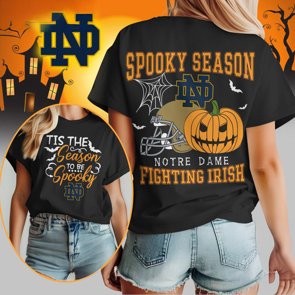 Notre Dame Fighting Irish 2025 NCAA Halloween Spooky Season Vintage T Shirt