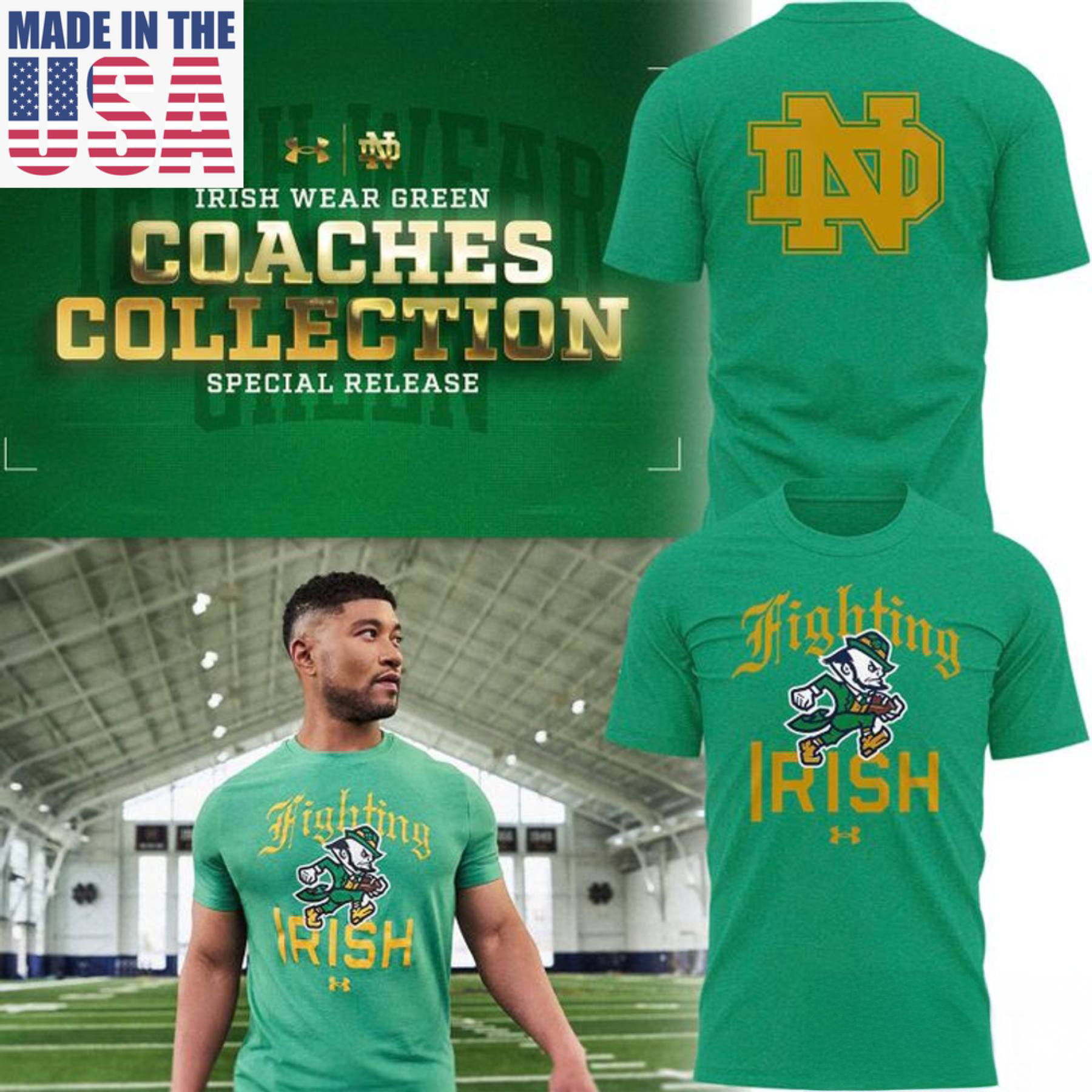 Notre Dame Fighting Irish Coaches Collection Fan Graphic T Shirt