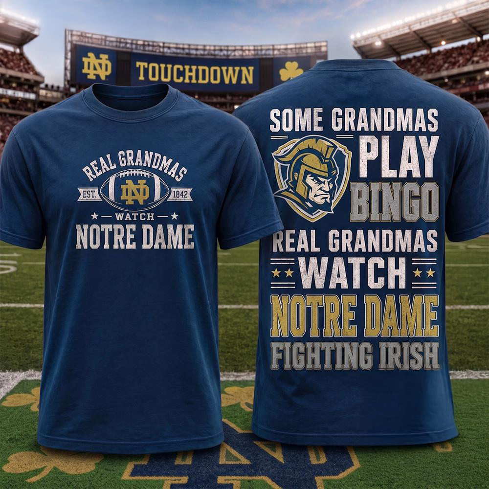 Notre Dame Fighting Irish NCAA Real Grandma Team Unisex 3D All Over Print Shirt