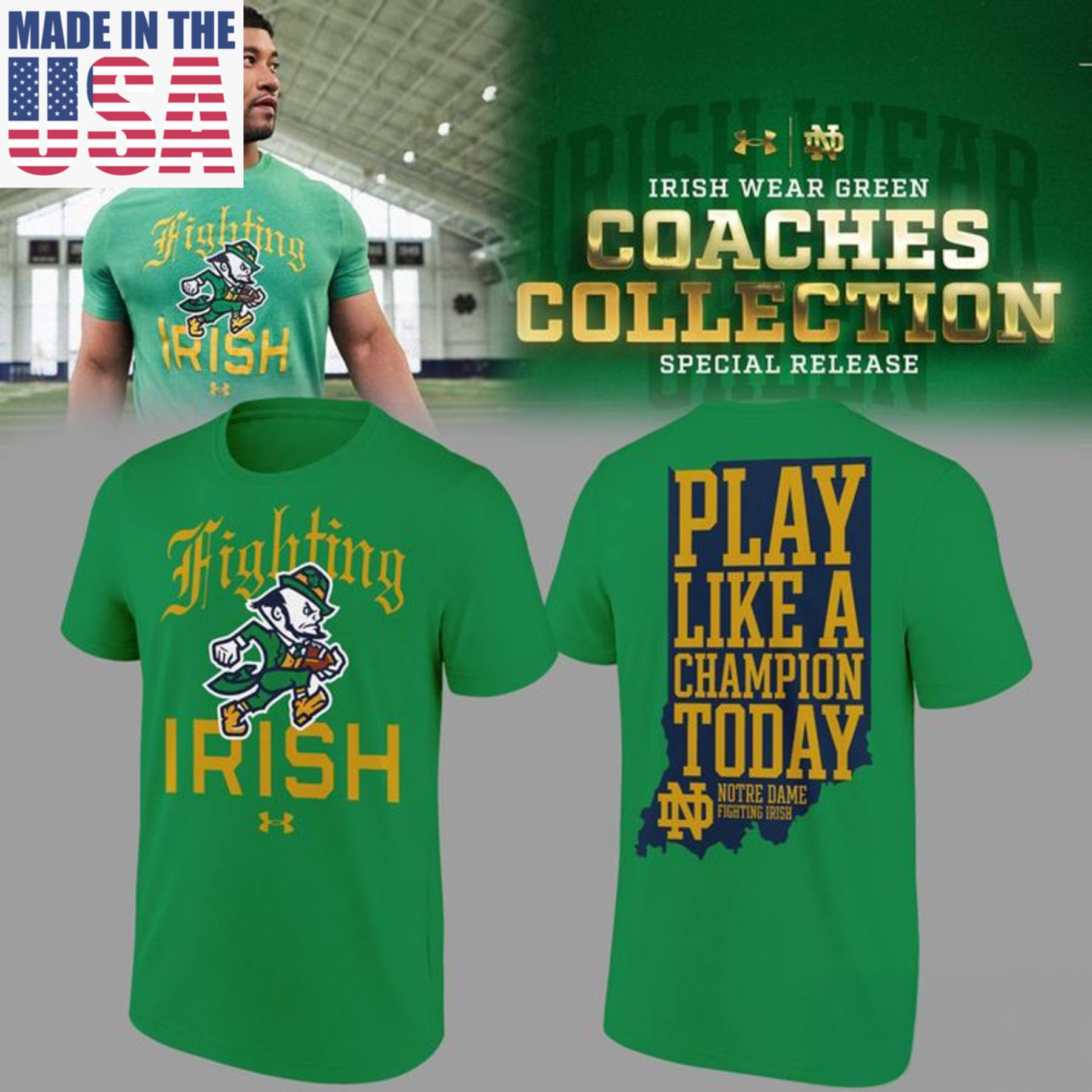 Notre Dame Fighting Irish Wear Green 2026 Special Fan T Shirt
