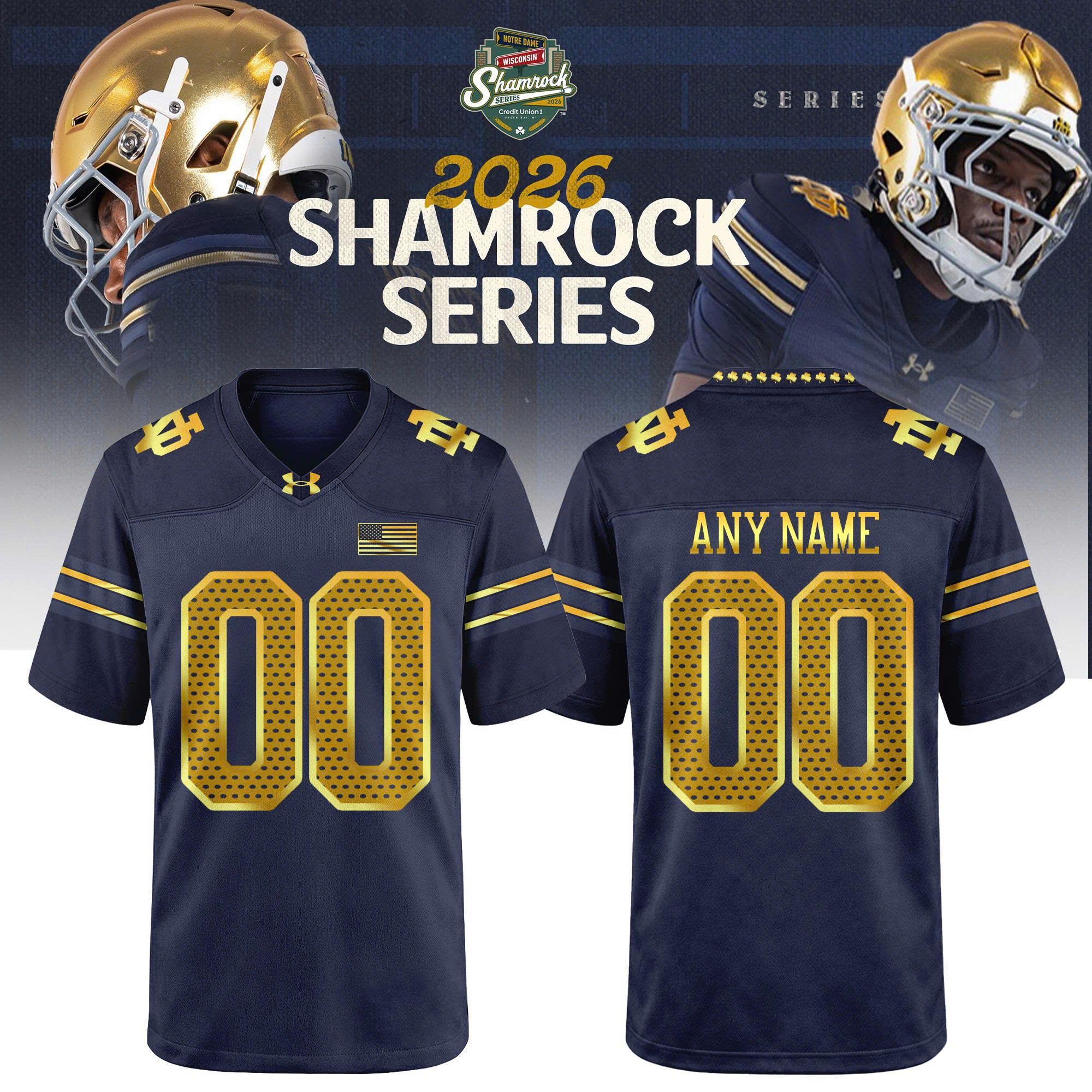 Notre Dame Football 2026 Shamrock Series Custom Name and Number Limited Edition Jersey