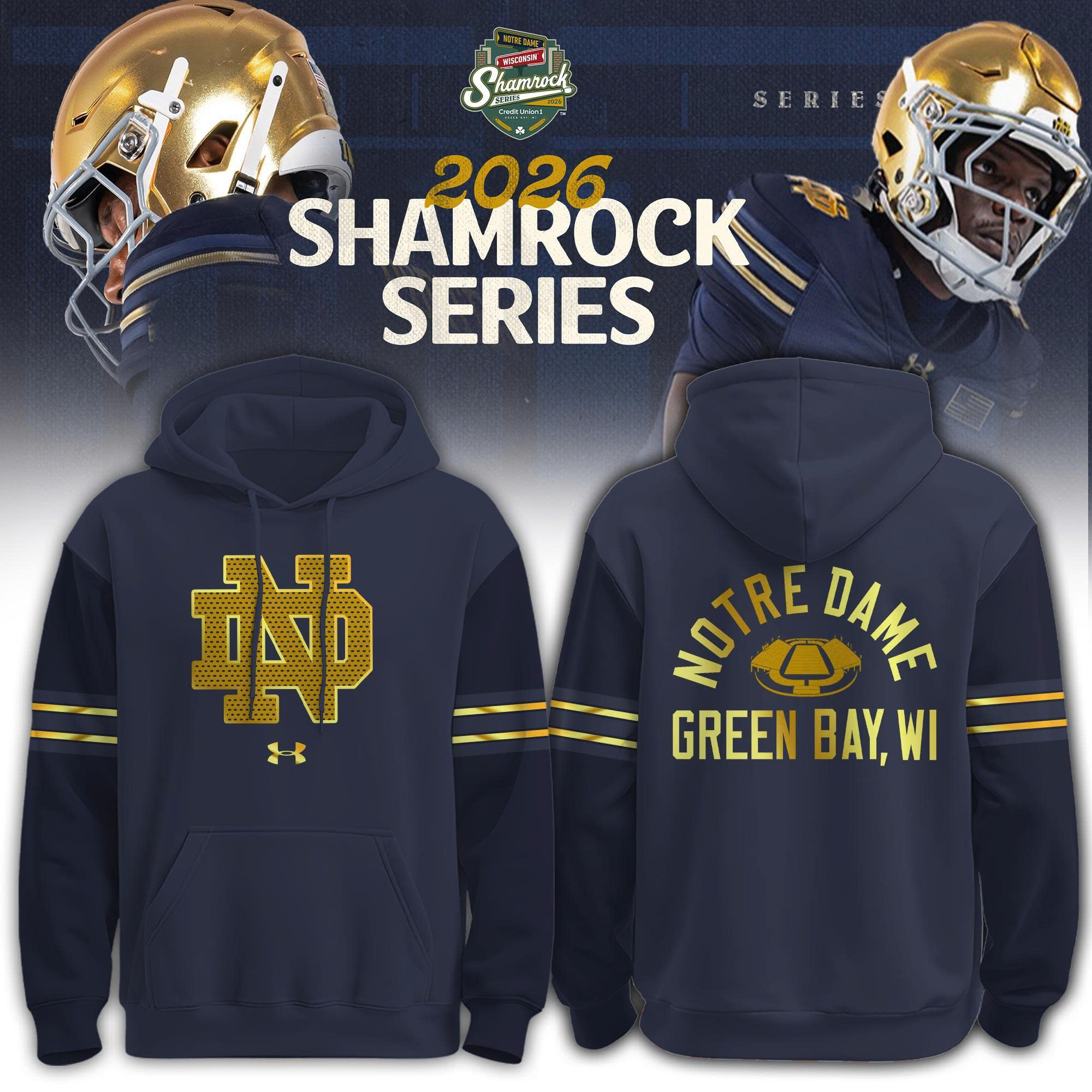 Notre Dame Football 2026 Shamrock Series Official Fan Hoodie Limited Edition