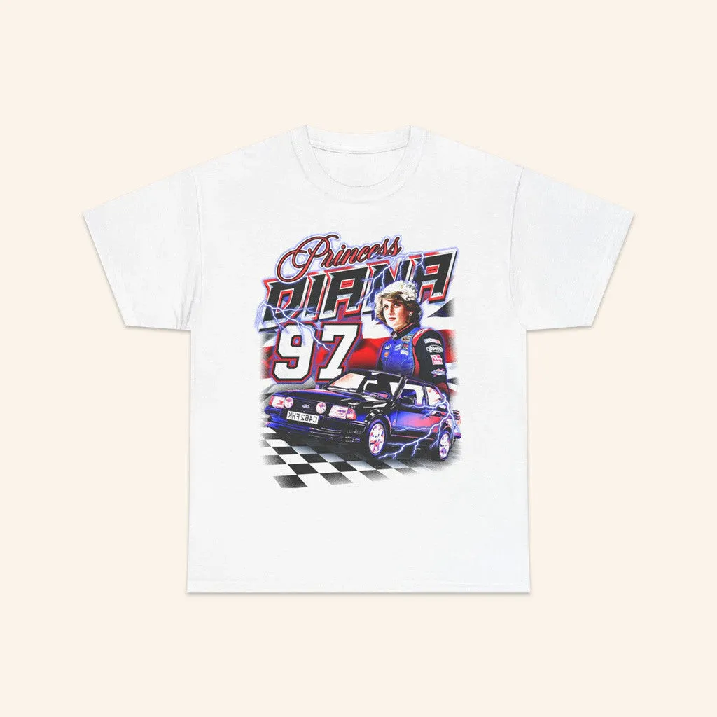 Notsafeforwear Merch Princess Diana Racing White TShirt Gifts For Racing Lovers