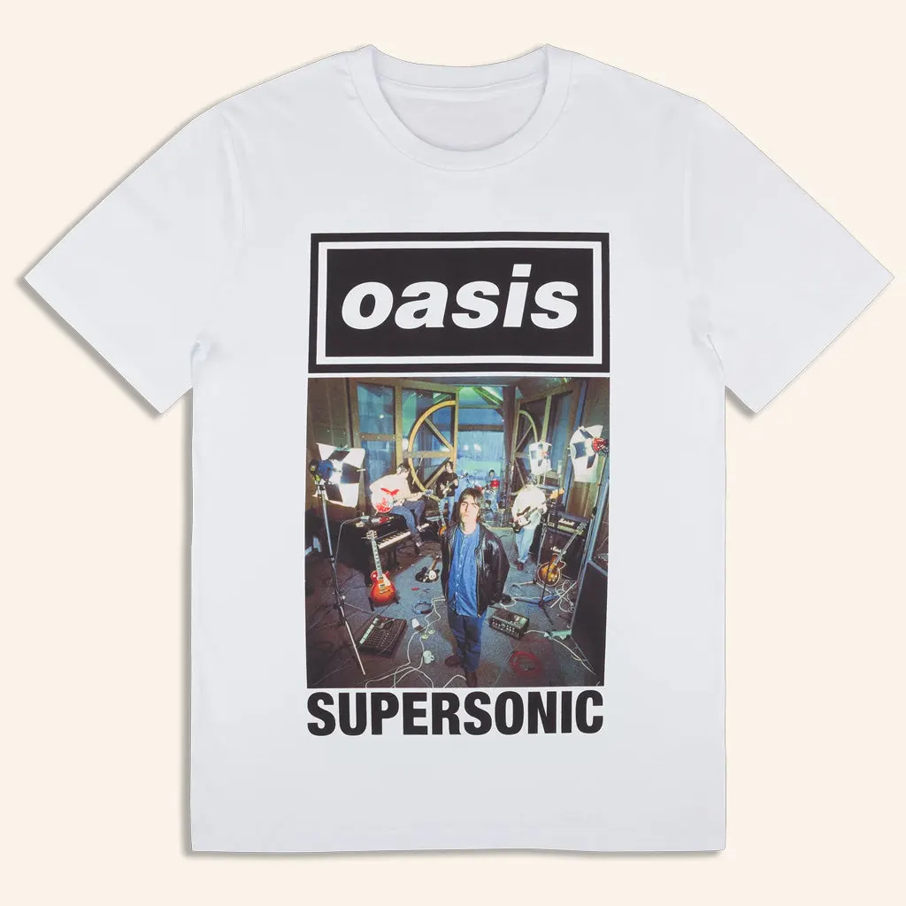 Oasis Merch 2025 Live 25 Supersonic Cover TShirt White Gifts For Fans