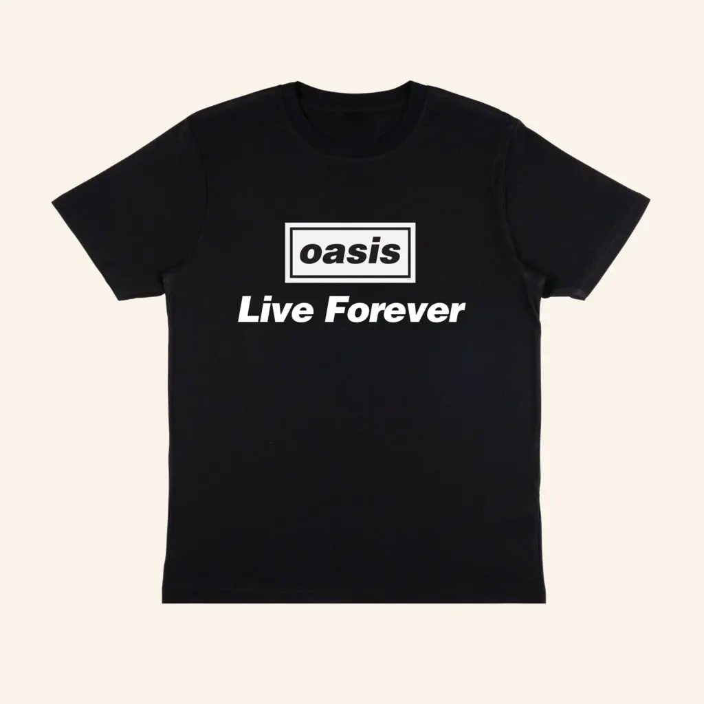 Oasis Merch 2025 Live Forever TShirt Birthday Present For Wife