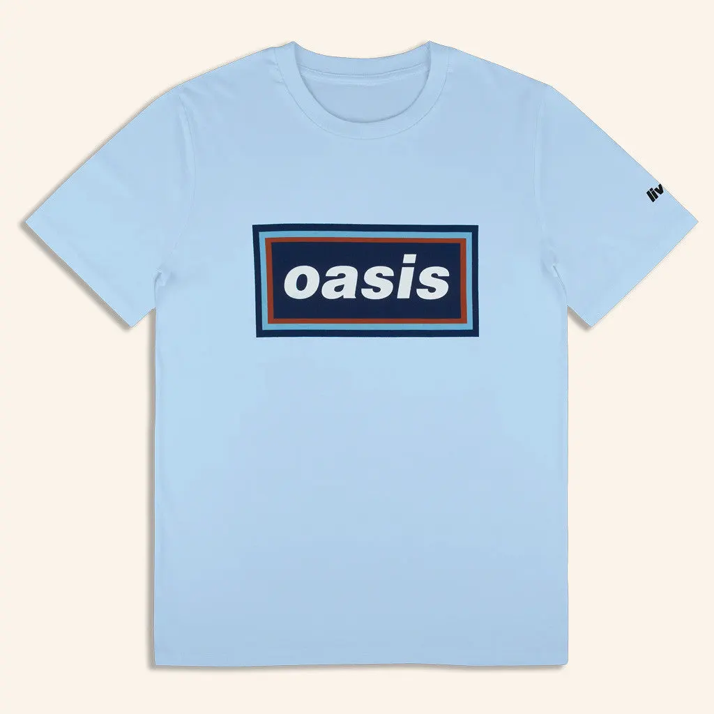 Oasis Merch Live 25 Tour 2025 Live 25 96 Retro Logo TShirt Light Blue Gifts For Fans