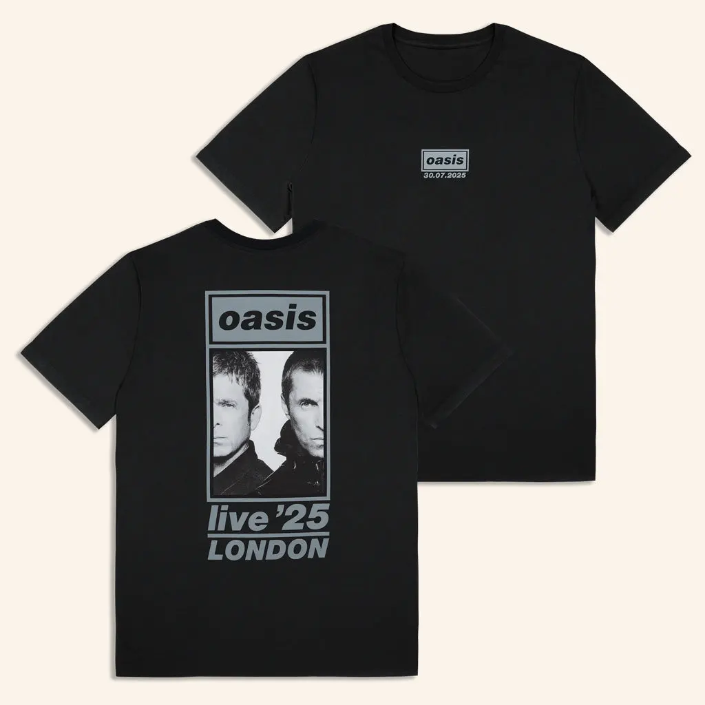 Oasis Merch Live 25 Tour Shirt 30 07 Live 25 London Event TShirt Black Best Gifts For Father