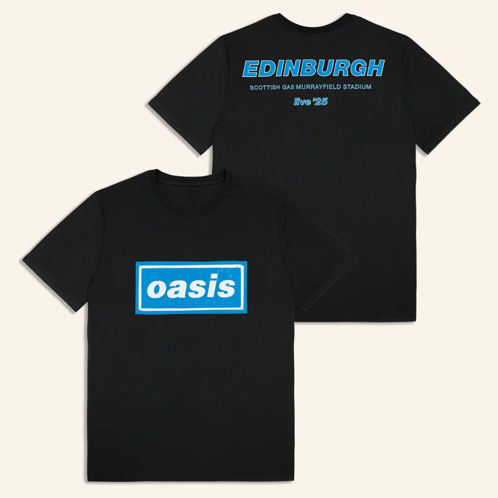 Oasis Merch Live 25 Tour Shirt Live 25 Edinburgh TShirt Black Best Gifts For Him