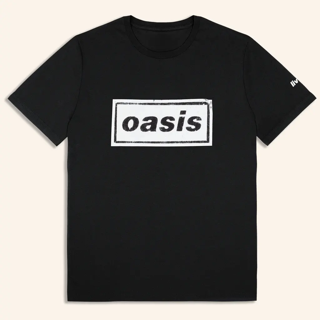 Oasis Tour Merch 2025 Live 25 Stencil Logo TShirt Black Gifts For Boyfriend