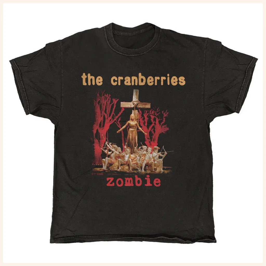 Official Merchandise Merch The Cranberries Zombie Cross Black Vintage TShirt Dad Gifts