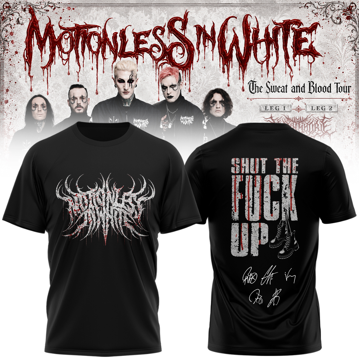 Official Motionless In White 2026 Concert Fan Tee