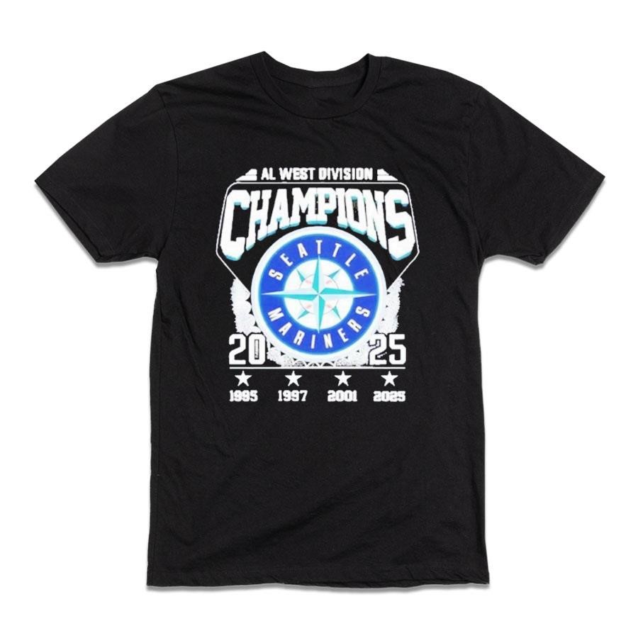 Official Seattle Mariners 2025 AL West Division Champions 4 time Shirt