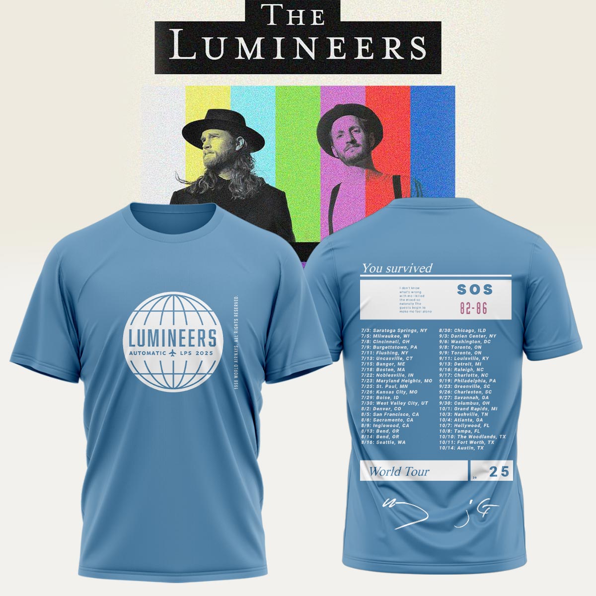 Official The Lumineers Automatic Fan Tee