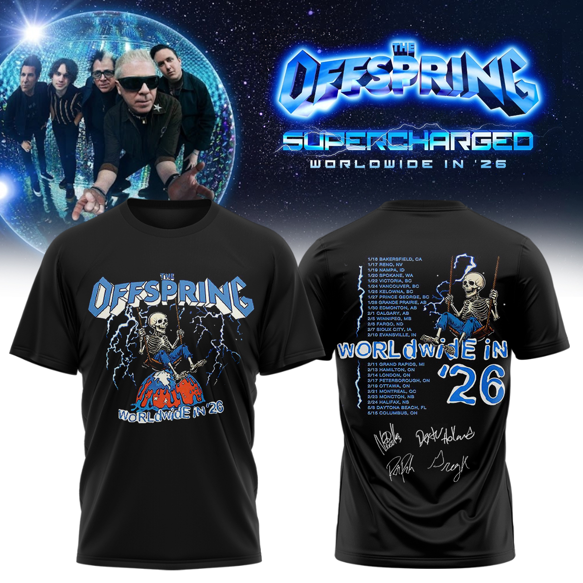 Official The Offspring World Tour Concert Tee