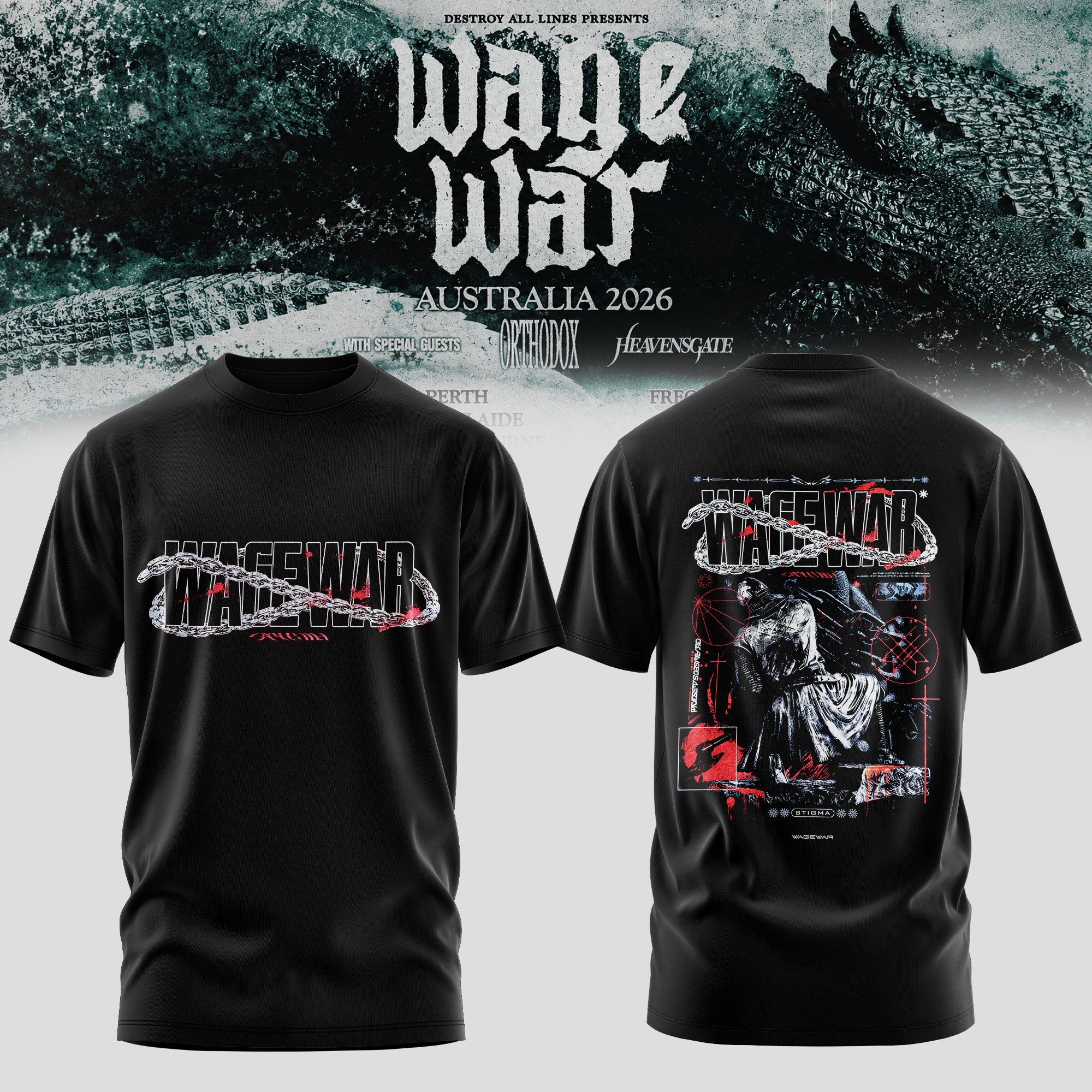 Official Wage War Australian Tour 2026 Fan Tee