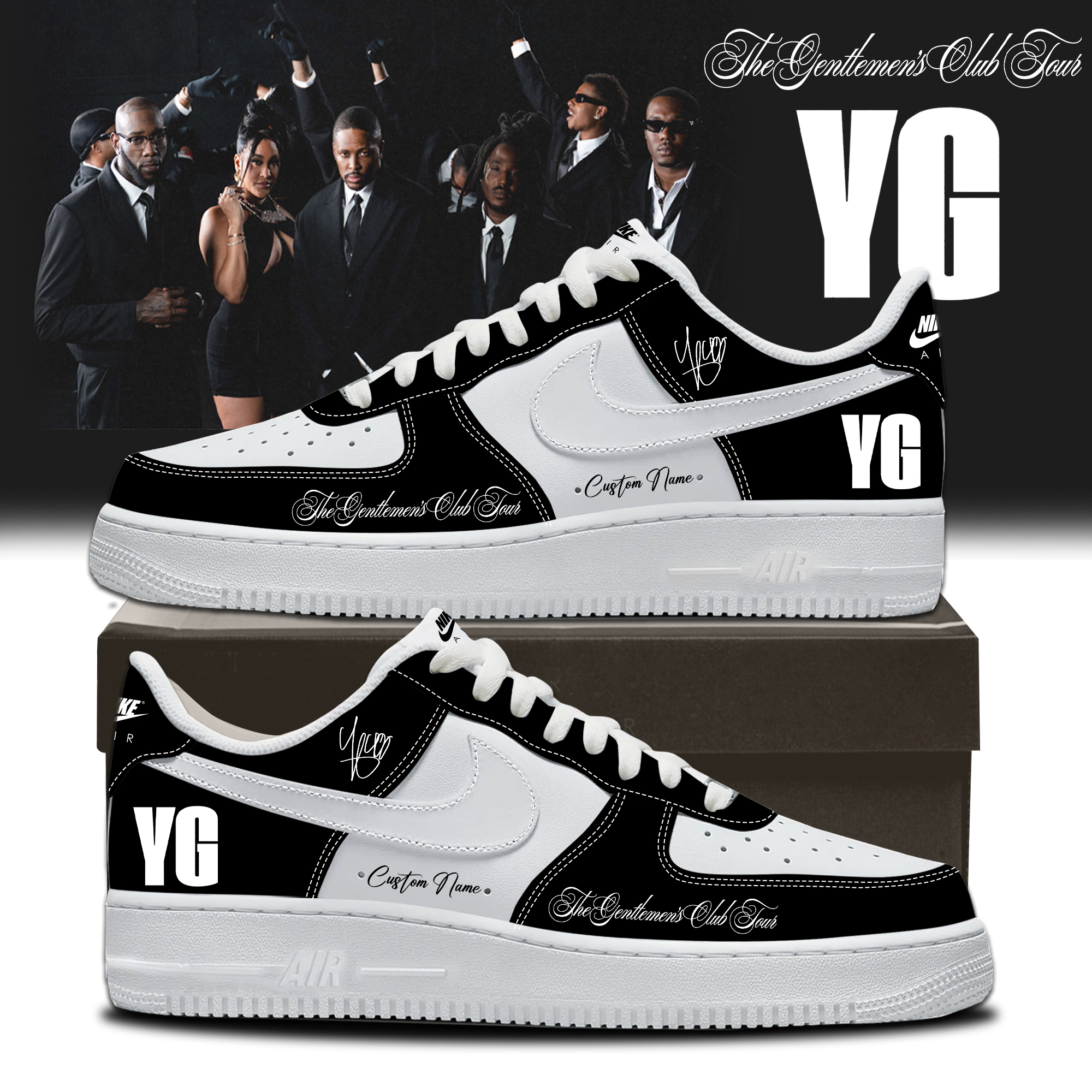 Official YG The Gentlemens Club Fan Jordan 1 Shoes